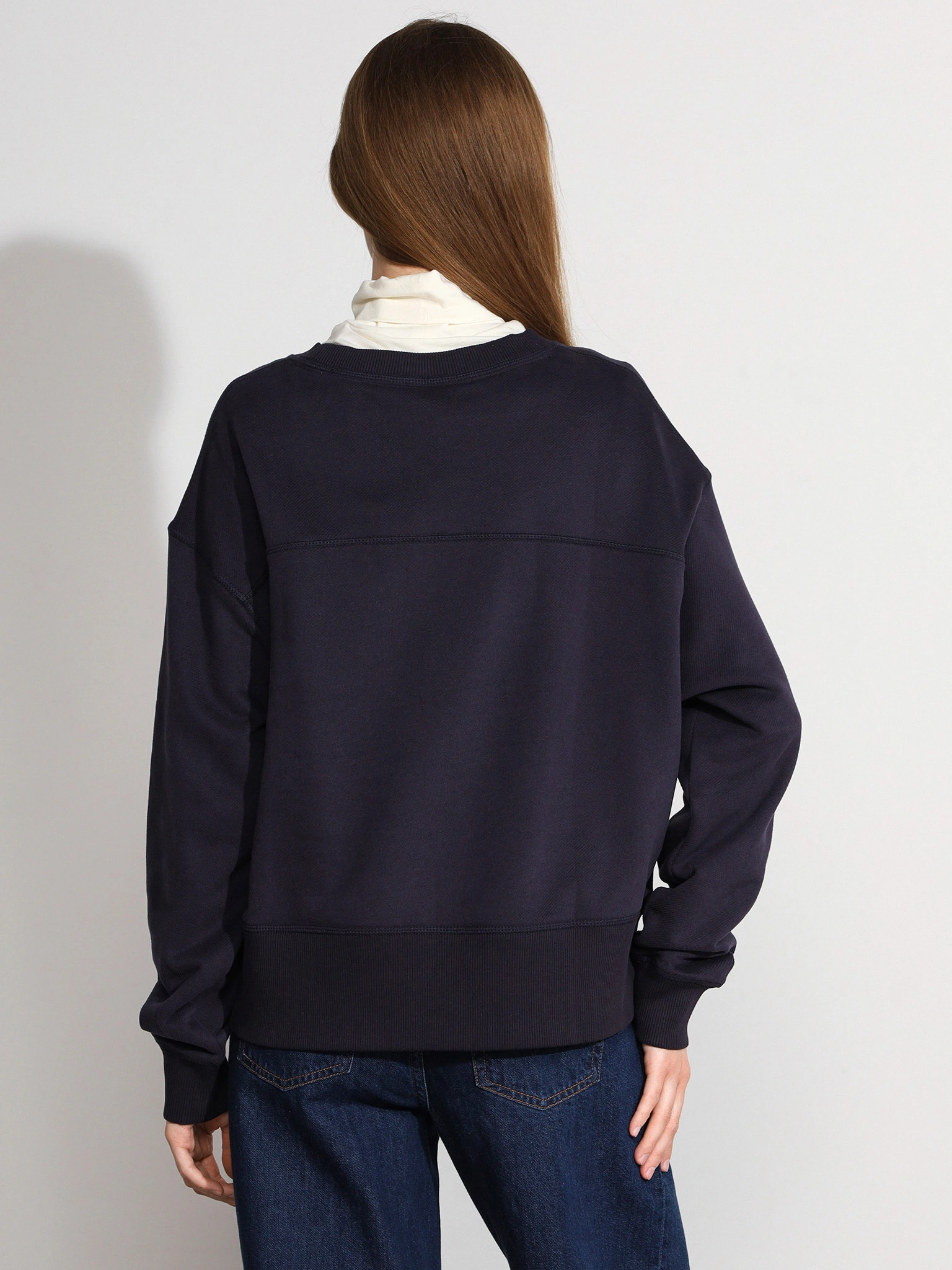 Толстовка темно-синего цвета из смесового хлопка